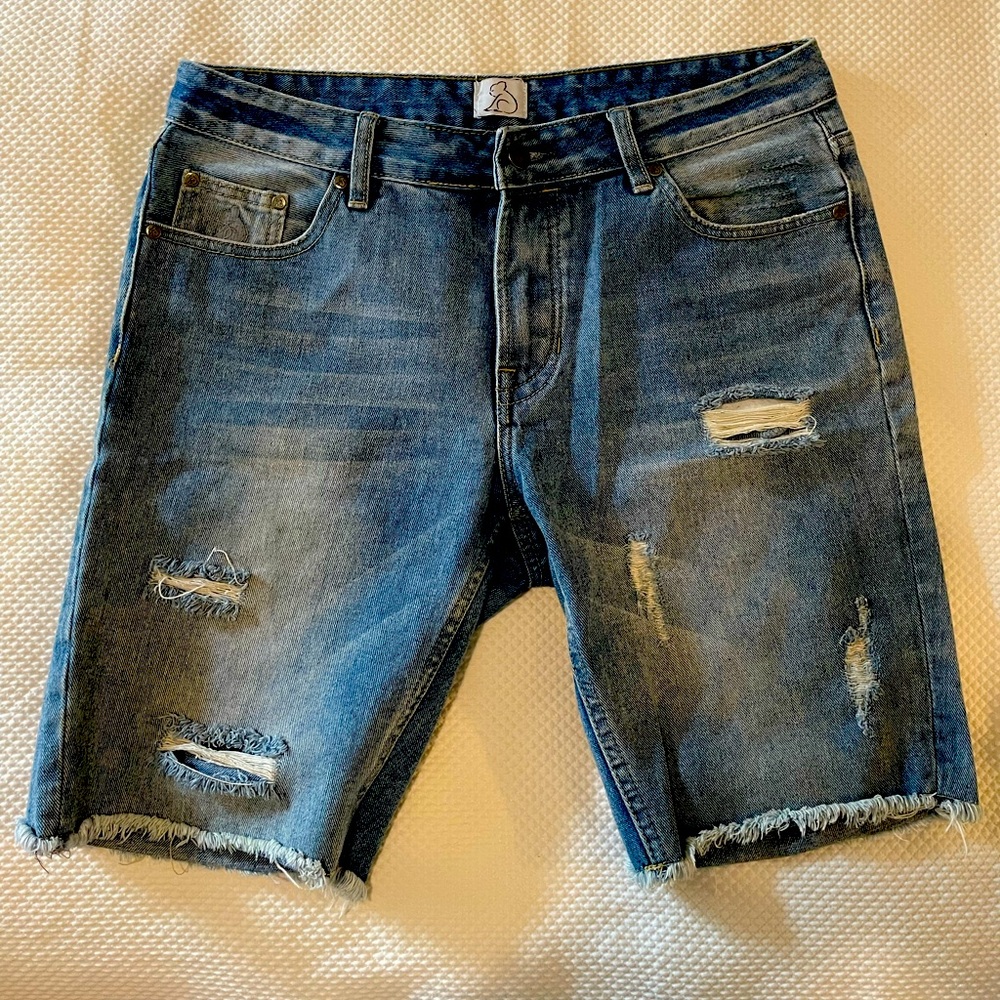 Kuwalla denim shorts, distressed size 34
